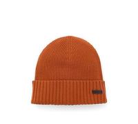 BOSS Men's Fati Virgin Wool Hat with Logo Appliqué, Dark Orange, One Size