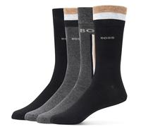 BOSS Men's Four Pack Iconic Logo Socks Gift Set, Black Raven, 7-13