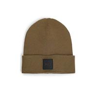 BOSS Mens Foxxy R Logo-badge beanie hat in a wool blend