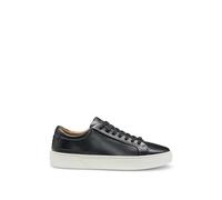 BOSS Orange Gary Tenn Mens Leather Low-Top Trainers with Branded Lace Loop NOS - Black 001 - Black 001 - UK11 EU45 US12