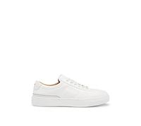 BOSS Mens Gary Tenn Leather Low-Profile Trainers with Logo lace Loop Size 6 White