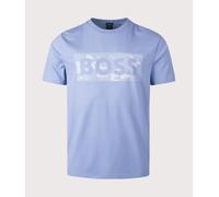 BOSS Mens Globe Logo Pattern T-Shirt - Colour: 459 Light/Pastel Blue - Size: XXL