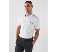 BOSS Mens Golf Paul Pro Polo T-Shirt, White, Size M, Men White