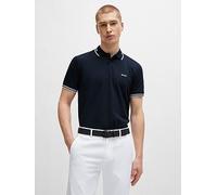 BOSS Green Paul Mens Short Sleeve Polo Shirt With Contrast Tipping NOS - Dark Blue - Size Medium