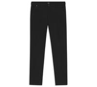 BOSS Mens H-Kaiton1 Slim-fit Trousers in Structured Stretch Cotton Black