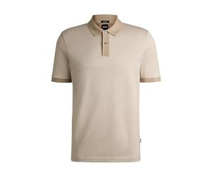 BOSS Mens H-Parlay 432 Mercerised-Cotton Polo Shirt with Micro Pattern