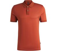 Boss Mens H Parlay Three Tone Fabric Polo Shirt in Dark Orange - Size X-Small