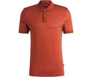 Boss Mens H Parlay Three Tone Fabric Polo Shirt in Dark Orange - Size X-Small