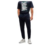 BOSS Mens Hadiko 1 Cotton-blend tracksuit bottoms with logo-tape inserts
