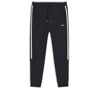 BOSS Mens Hadikonos Stretch-Cotton Tracksuit Bottoms with Stripe Insert
