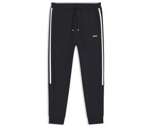 BOSS Mens Hadikonos Stretch-Cotton Tracksuit Bottoms with Stripe Insert