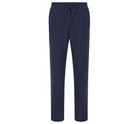 BOSS Mens Hadim Cotton-Jersey Tracksuit Bottoms with Curved Layered Logo
