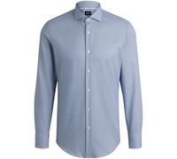 Boss Mens Hbb Hhank Spread C1 Plain Long Sleeve Shirt in Dark Blue - Size 18 inch