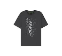 BOSS Mens HBG GRX Degradé Geometric Print T-Shirt Cotton Dark Grey 3XL