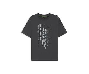 BOSS Mens HBG GRX Degradé Geometric Print T-Shirt Cotton Dark Grey L