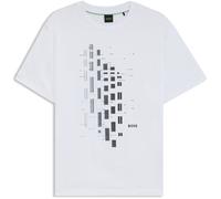 Boss Mens Hbg Grx Degradé Geometric Print T-Shirt in White - Size Medium