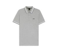 BOSS Mens HBG Paddy Euro Polo Shirt Short Sleeve Silver XXL
