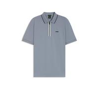 BOSS Mens Zip Neck Philix Polo Shirt - Colour: 026 Dark Grey - Size: Medium