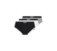 BOSS Mens HipBr 3P ONE Three-Pack of Logo-Waistband Briefs in Stretch Cotton