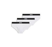 BOSS Mens HipBr 3P ONE Three-Pack of Logo-Waistband Briefs in Stretch Cotton