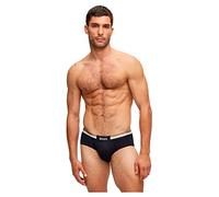 BOSS Mens HipBr Motion Cotton-Blend Briefs with Logo and Signature Stripe Black