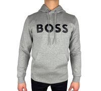BOSS Mens Hoodie Grey Pullover Top With Logo - Soody 1 Size XL