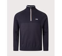 BOSS Mens Hydro Quarter Zip Knit - Colour: 402 Dark Blue - Size: Large