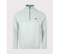 BOSS Mens Hydro Quarter Zip Knit - Colour: 447 Turquoise/Aqua - Size: XXL