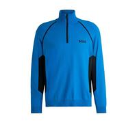 BOSS Mens Hydro-X FA24 Cotton-Blend Sweater with Logo and Colour-Blocking