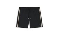 BOSS Mens Iconic Recycled-Material Swim Shorts with Logo and Signature Stripe