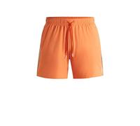 BOSS Mens Iconic Recycled-Material Swim Shorts with Logo and Signature Stripe