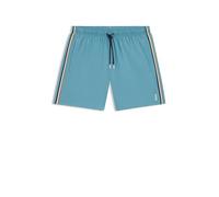 BOSS Mens Iconic Recycled-Material Swim Shorts with Logo and Signature Stripe