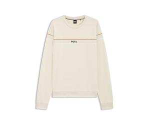 BOSS Mens Iconic Sweatshirt Cotton-terry sweatshirt with signature stripe