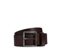 BOSS Mens Jeeko Sz40 Leather belt with logo and dark ruthenium hardware