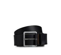 BOSS Mens Jeeko Sz40 Leather belt with logo and dark ruthenium hardware
