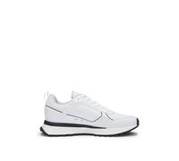 BOSS Mens Jonah Runn Mixed-Material Trainers with Large Side-Panel Logo Size 6