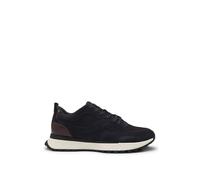 BOSS Mens Jonah Runn Trainers with Knit and Burnished-Leather Trims Size 8