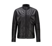 BOSS Mens Josep Biker jacket in hand-treated leather