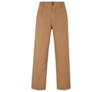 Boss Mens Kaiden Solid Patterned Straight Chinos in Dark Beige - Size 30W/32L