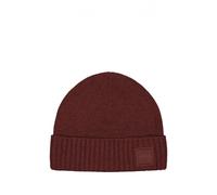 BOSS Mens Kaios Logo Badge Hat, Dark Red Beanie DARK RED O/S