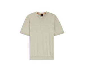 BOSS Mens Kanache Cotton-Cashmere Knit T-Shirt with Satin Logo