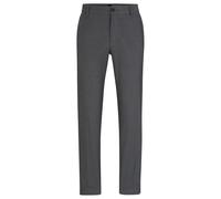 Boss Mens Kane Solid Patterned Straight Trousers in Dark Blue - Size 30W/32L