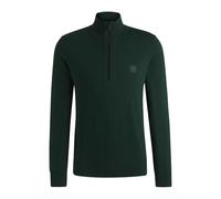 BOSS Mens Kanobix S Logo-Patch Zip-Neck Sweater in Cotton and Cashmere