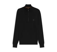 BOSS Mens Kanobix S Logo-Patch Zip-Neck Sweater in Cotton and Cashmere