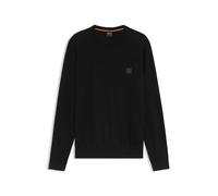 BOSS Mens Kanovano S Cotton-Cashmere Sweater with Logo Label Black