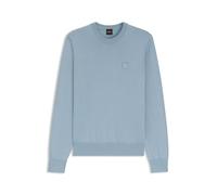 BOSS Men's Kanovano S Knitted Cotton and Cashmere Pullover with Logo Label, Light/Pastel Blue 458, XL
