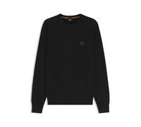 BOSS Mens Kanovano S Logo-Patch Sweater in a Cotton Blend with Cashmere Black