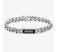BOSS Mens Kassy Emblem Silver Logo Chain Bracelet 1580679M