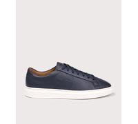 BOSS Mens Kieran Tenn Low-top Trainers in Leather with Embossed Logo Size 8 Dark Blue