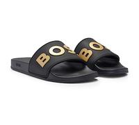 BOSS Mens Kirk Slid Rubber slides with raised logo detail Size 5